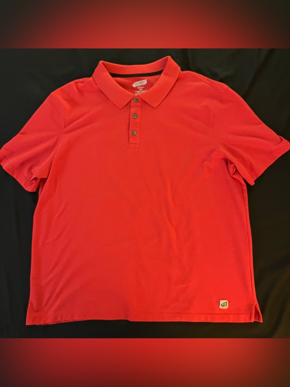 40 Grit by Duluth Trading Co Mens 2XL Polo Shirt Red Short Sleeve Size 2XL XXL